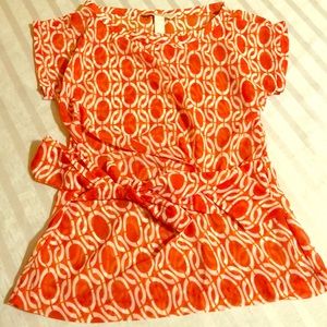 Banana Republic Factory Sheer Blouse with Bow Tie